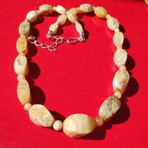 Jay King DTR mine finds yellow opal necklace 925 Sterling Silver